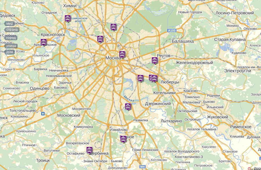 Карту усадеб России