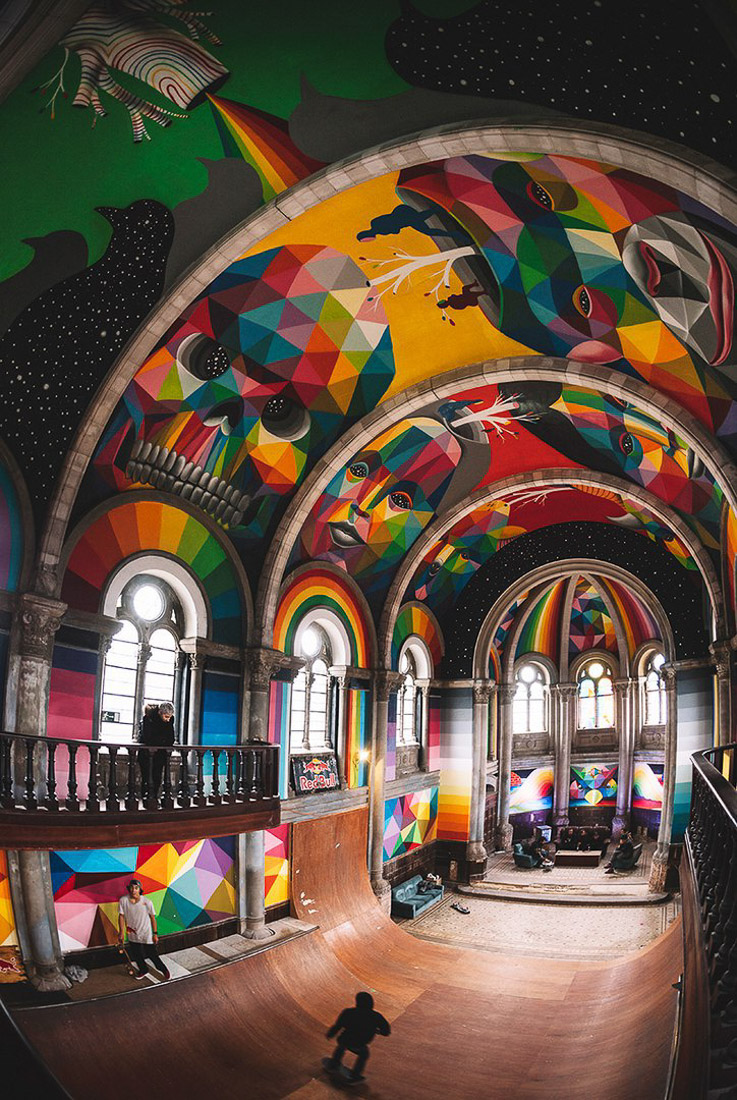 Скейт-парк в католическом храме святой Барбары, Испания, г. Льянера.