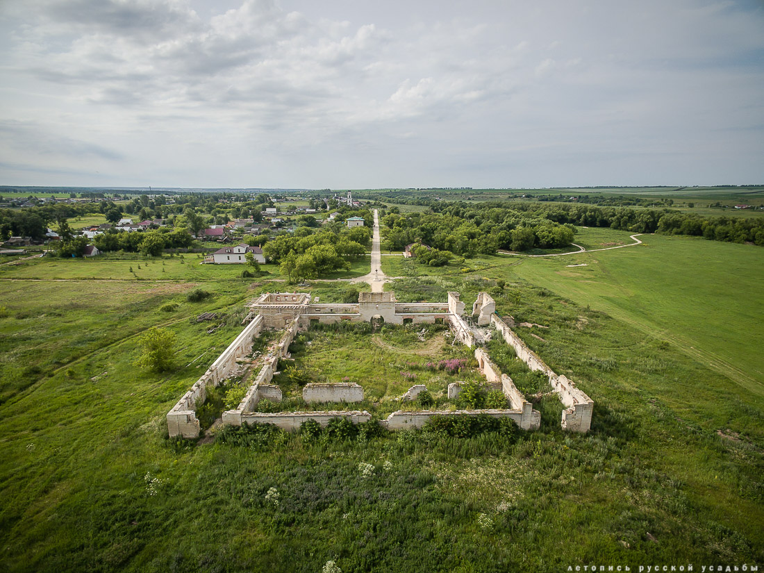 усадьба Скорняково-Архангельское в квадрокоптера. Усадьба на Дону.