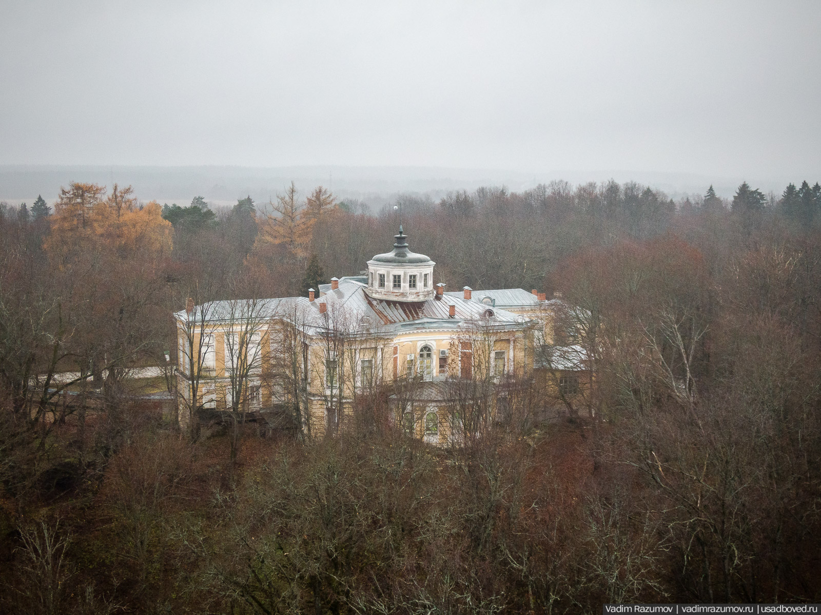 усадьба Никольское-Гагарино с дрона, Рузский район, Московская область