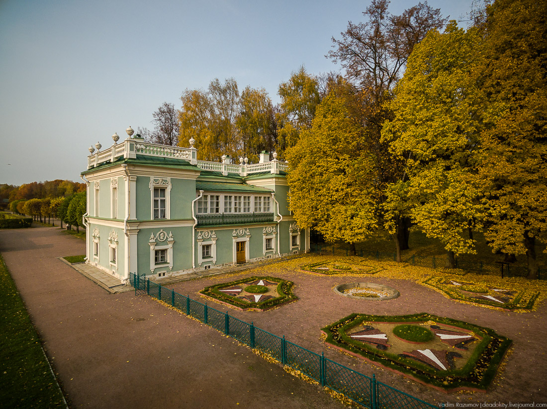 Усадьба Кусково осенью, с квадрокоптера, г. Москва