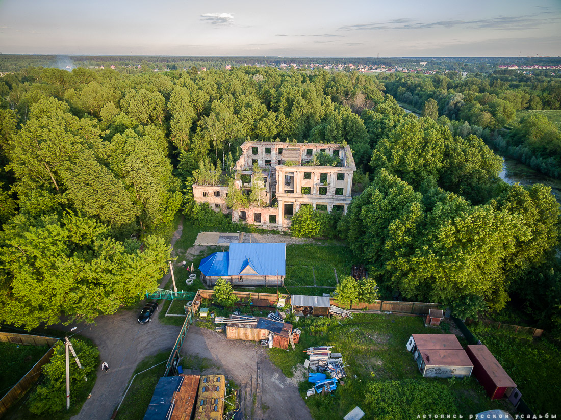 усадьба Глинки Якова Брюса с квадрокоптера, Московская область, Щелковский район