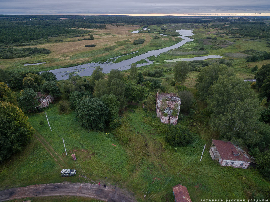 усадьба Меховицы с квадрокоптера, Ивановская область, продается усадьба, дом