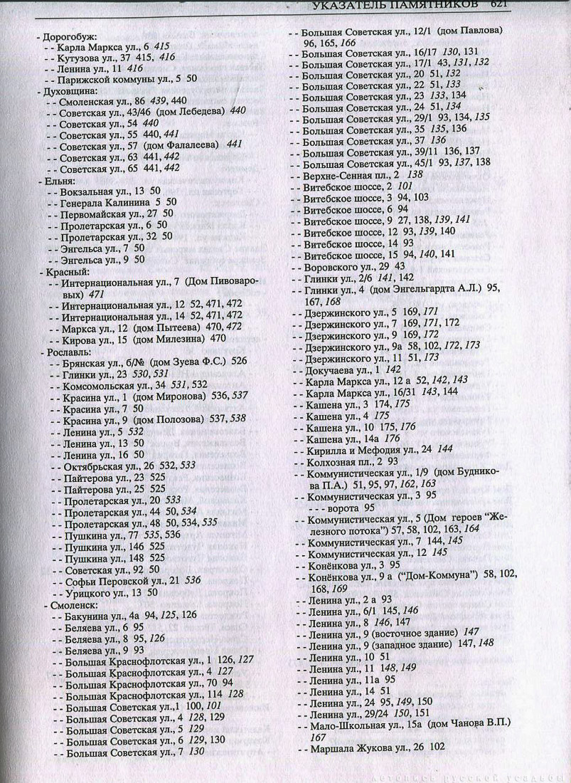 Свод памятников архитектуры и монументального искусства России - Смоленская область
