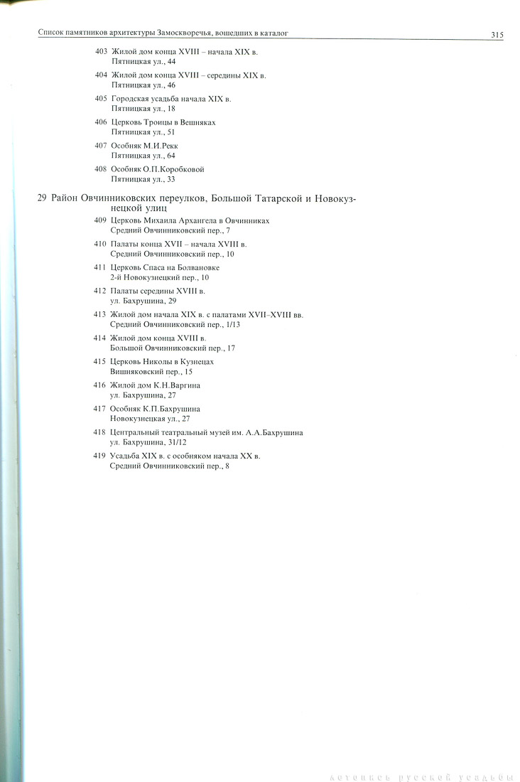 Памятники архитектуры Москвы. Замоскворечье.