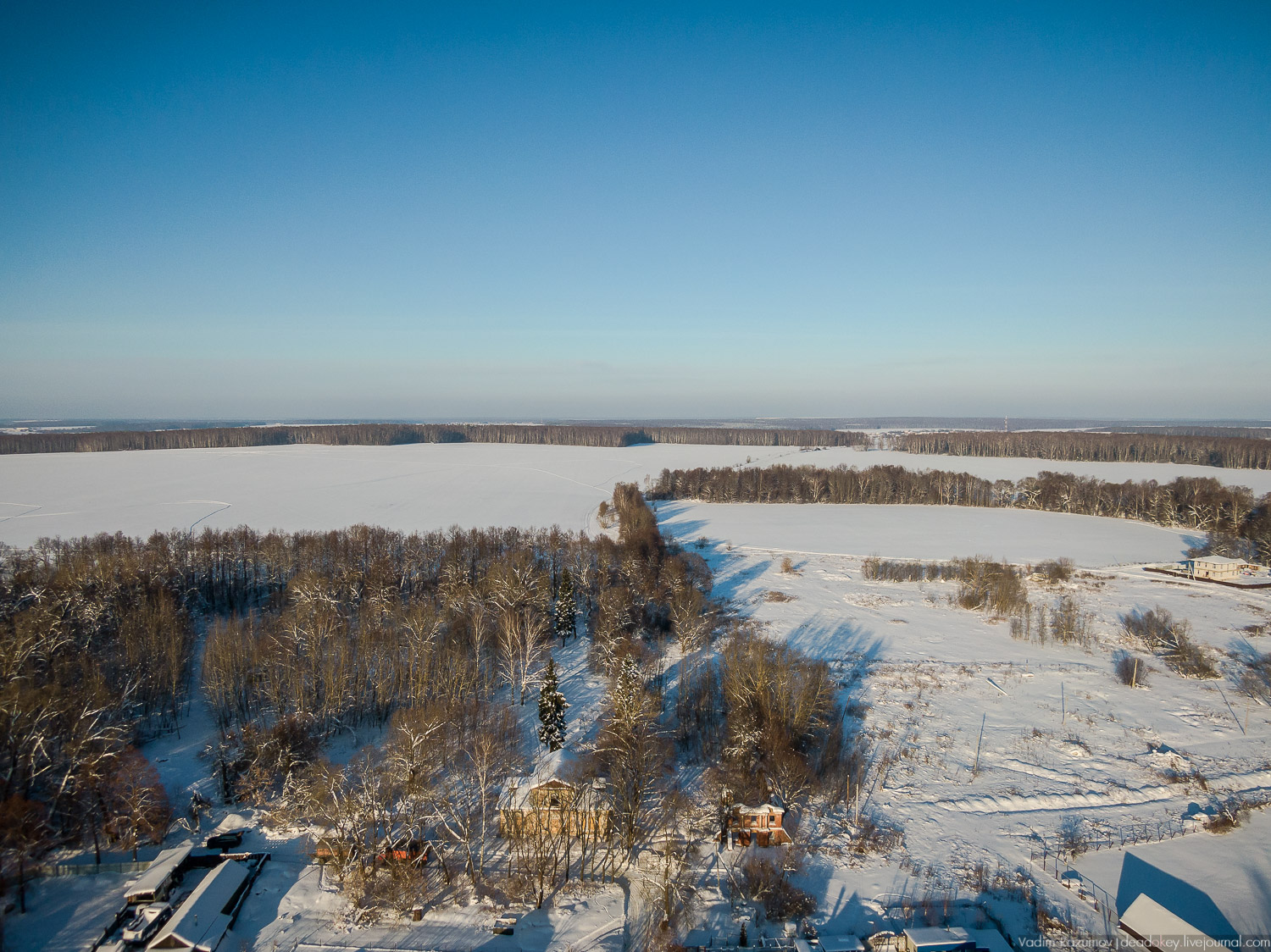 усадьба Ляхово с дрона, 2019 год зима