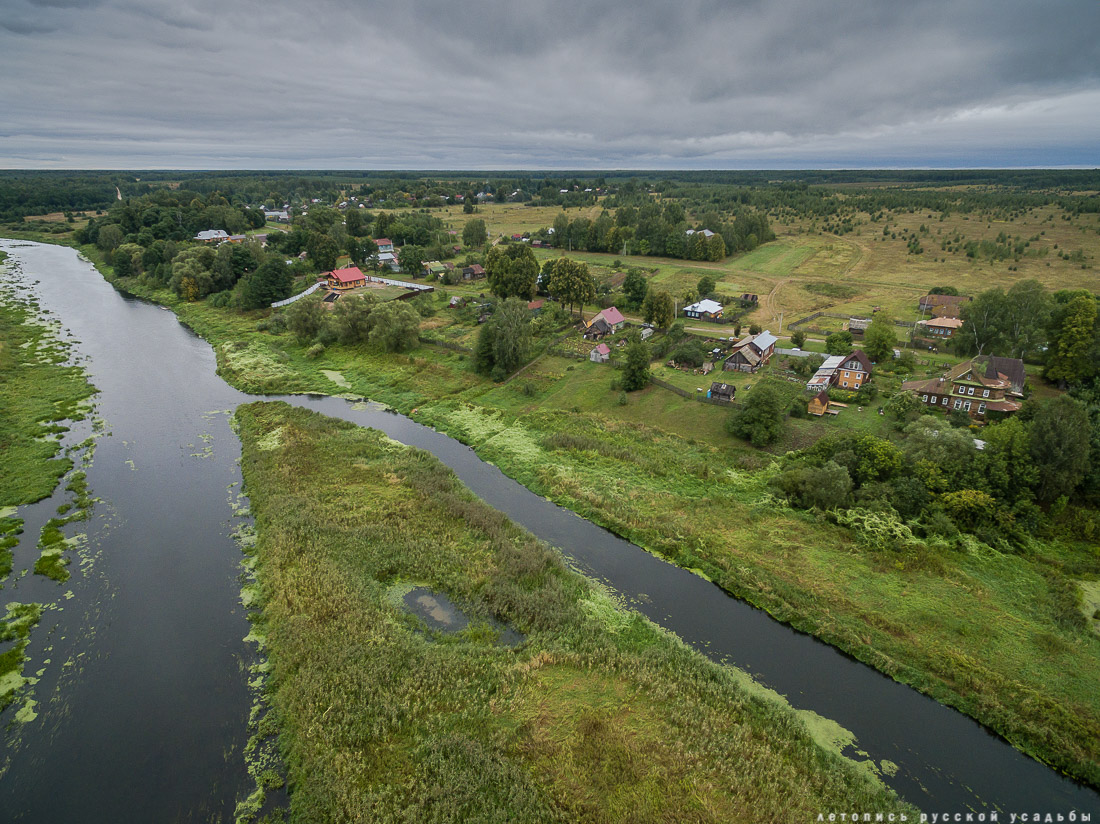 усадьба Меховицы с квадрокоптера, Ивановская область, продается усадьба, дом
