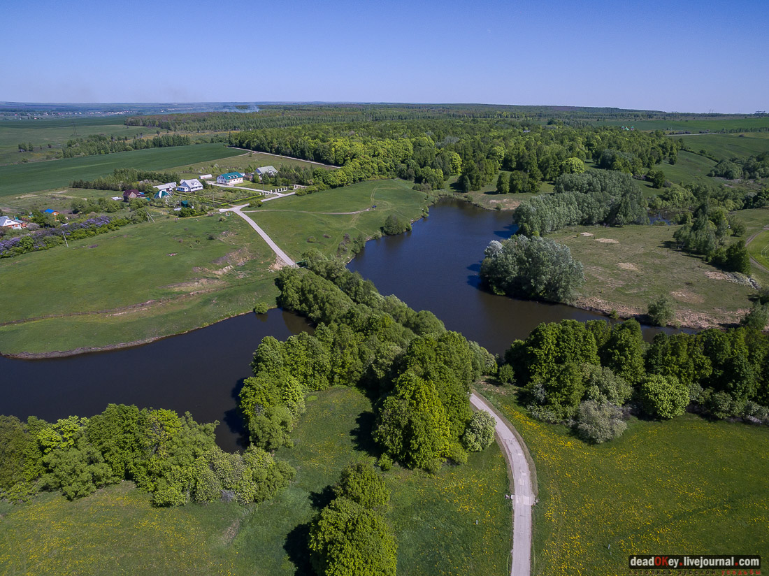 усадьба Красное с квадрокоптера, Рязанская область, Михайловский район