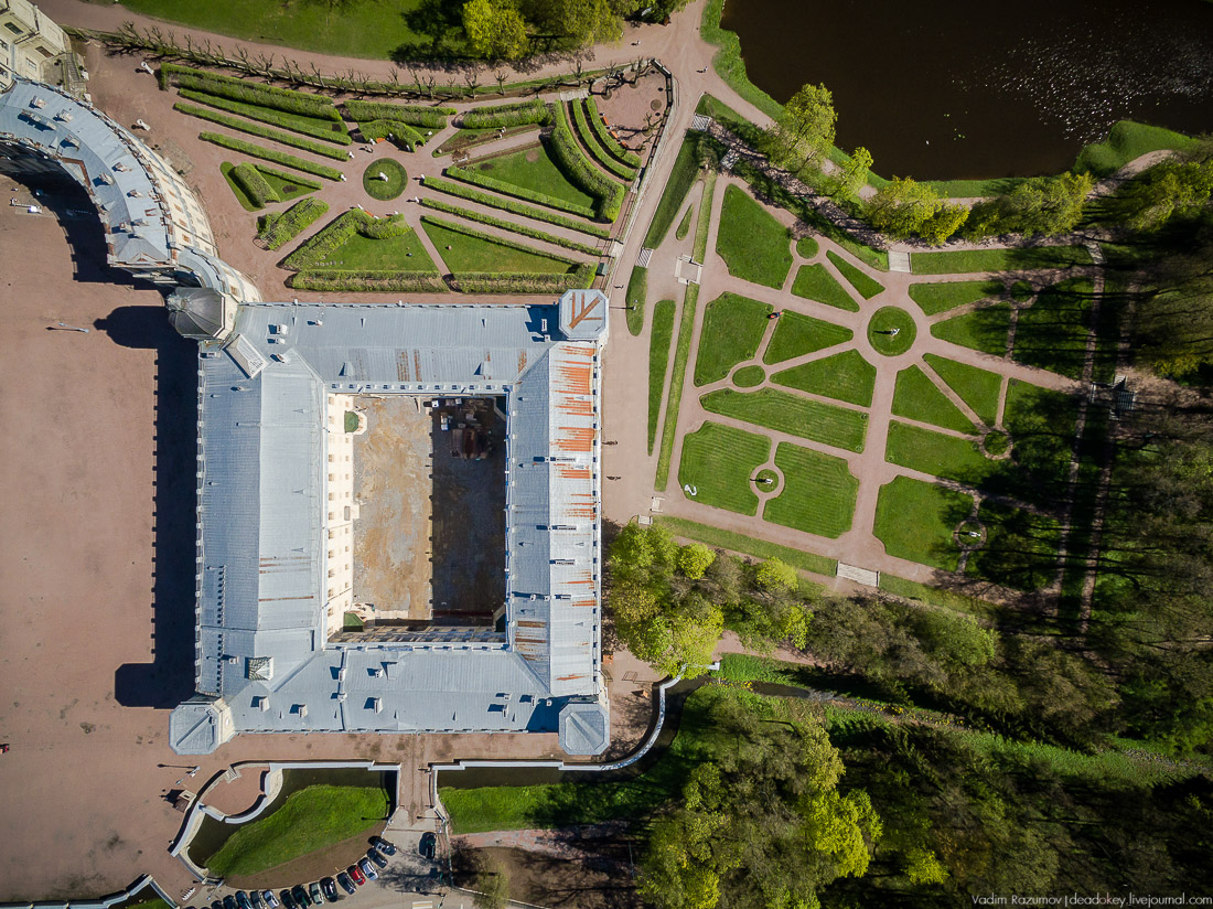 Гатчинский дворец, Гатчина, с дрона и квадрокоптера