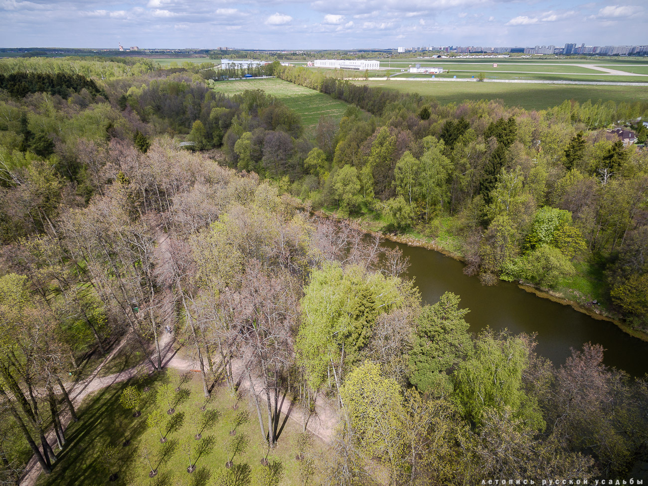 усадьба Остафьево с квадрокоптера, с дрона, аэросъемка