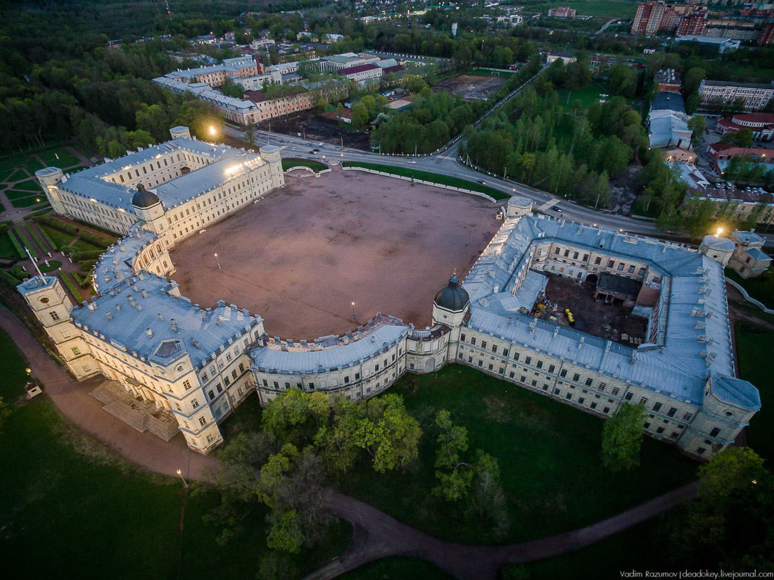 Гатчинский дворец, Гатчина, с дрона и квадрокоптера