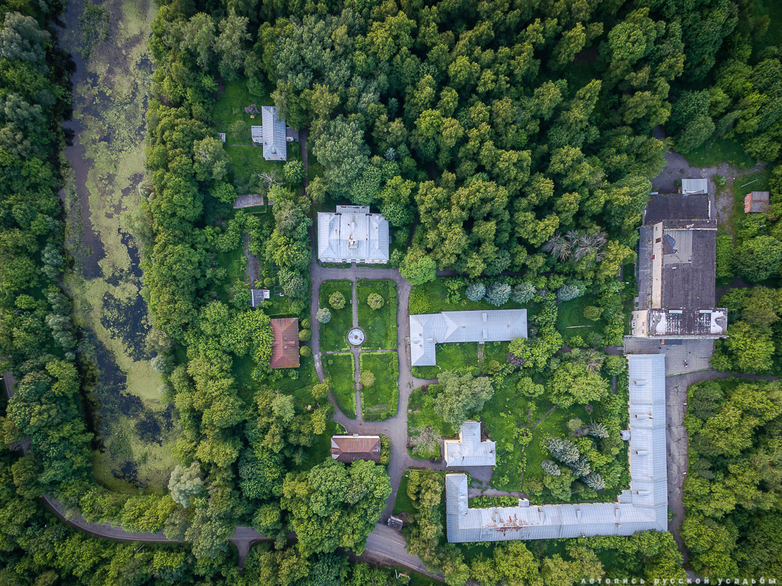 усадьба Глинки Якова Брюса с квадрокоптера, Московская область, Щелковский район