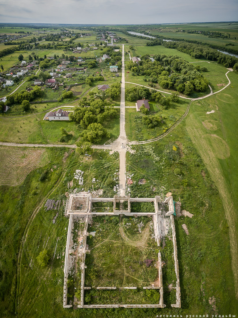 усадьба Скорняково-Архангельское в квадрокоптера. Усадьба на Дону.