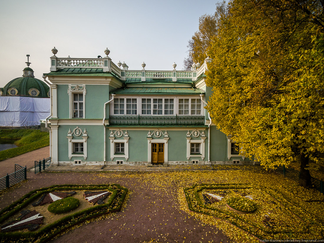 Усадьба Кусково осенью, с квадрокоптера, г. Москва