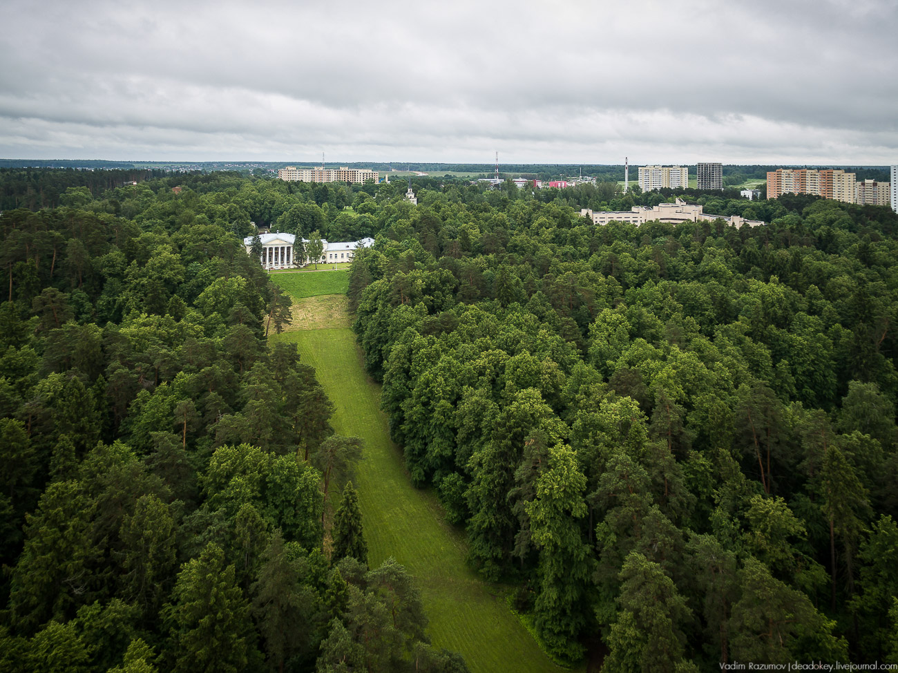 усадьба Введенское с квадрокоптера и дрона, Одинцовский район, Звенигород
