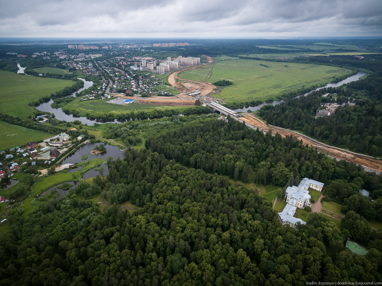 усадьба Введенское с квадрокоптера и дрона, Одинцовский район, Звенигород