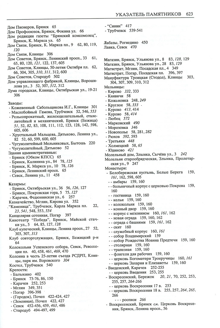 Свод памятников архитектуры и монументального искусства Брянской области