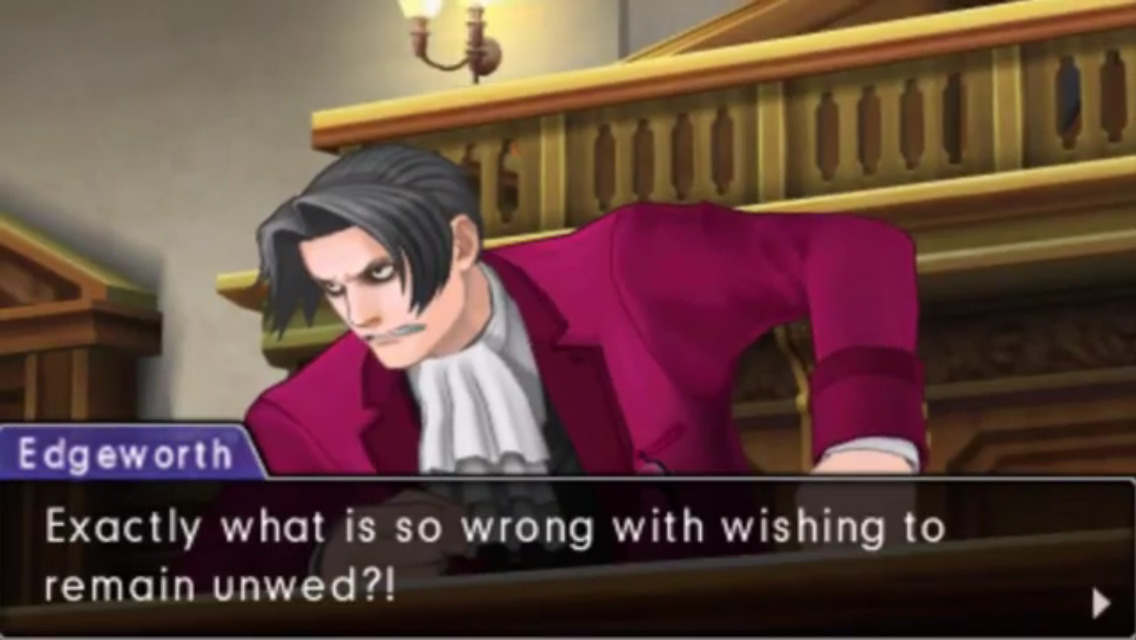 Image result for miles edgeworth not married