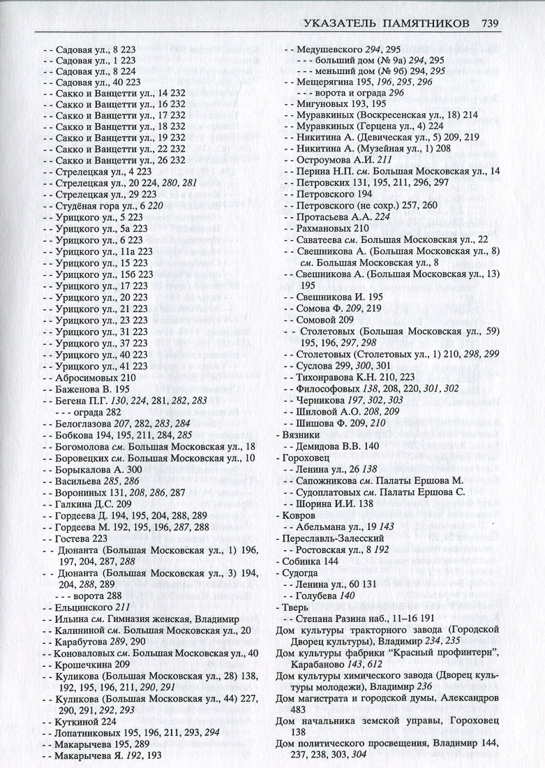 Свод памятников архитектуры и монументального искусства Владимирской области в двух томах