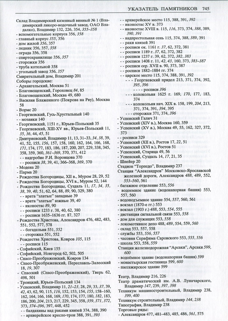 Свод памятников архитектуры и монументального искусства Владимирской области в двух томах