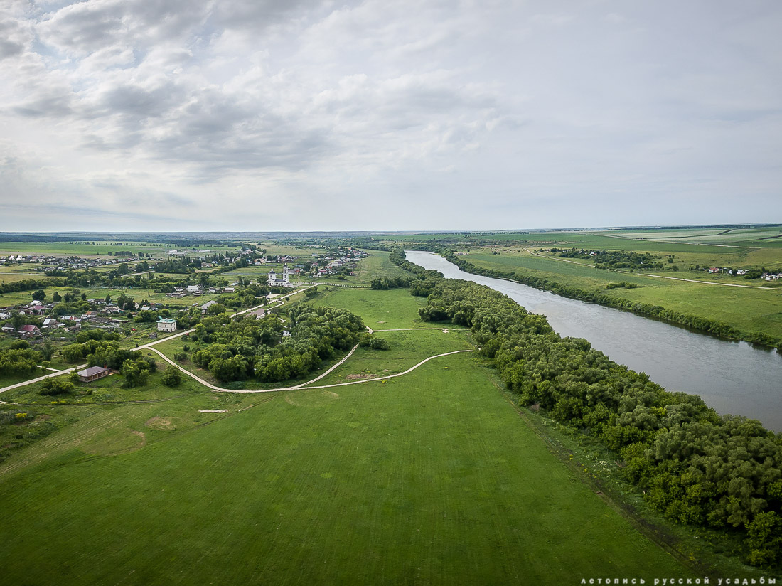 усадьба Скорняково-Архангельское в квадрокоптера. Усадьба на Дону.