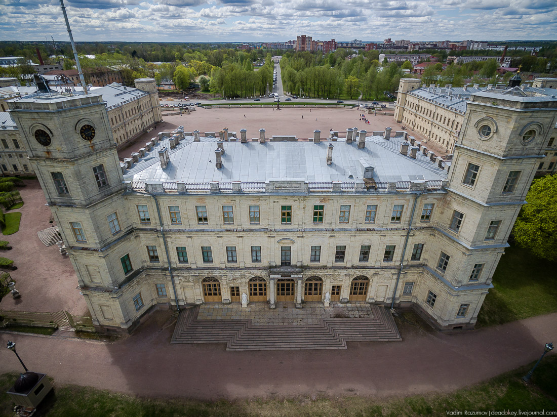 Гатчинский дворец, Гатчина, с дрона и квадрокоптера