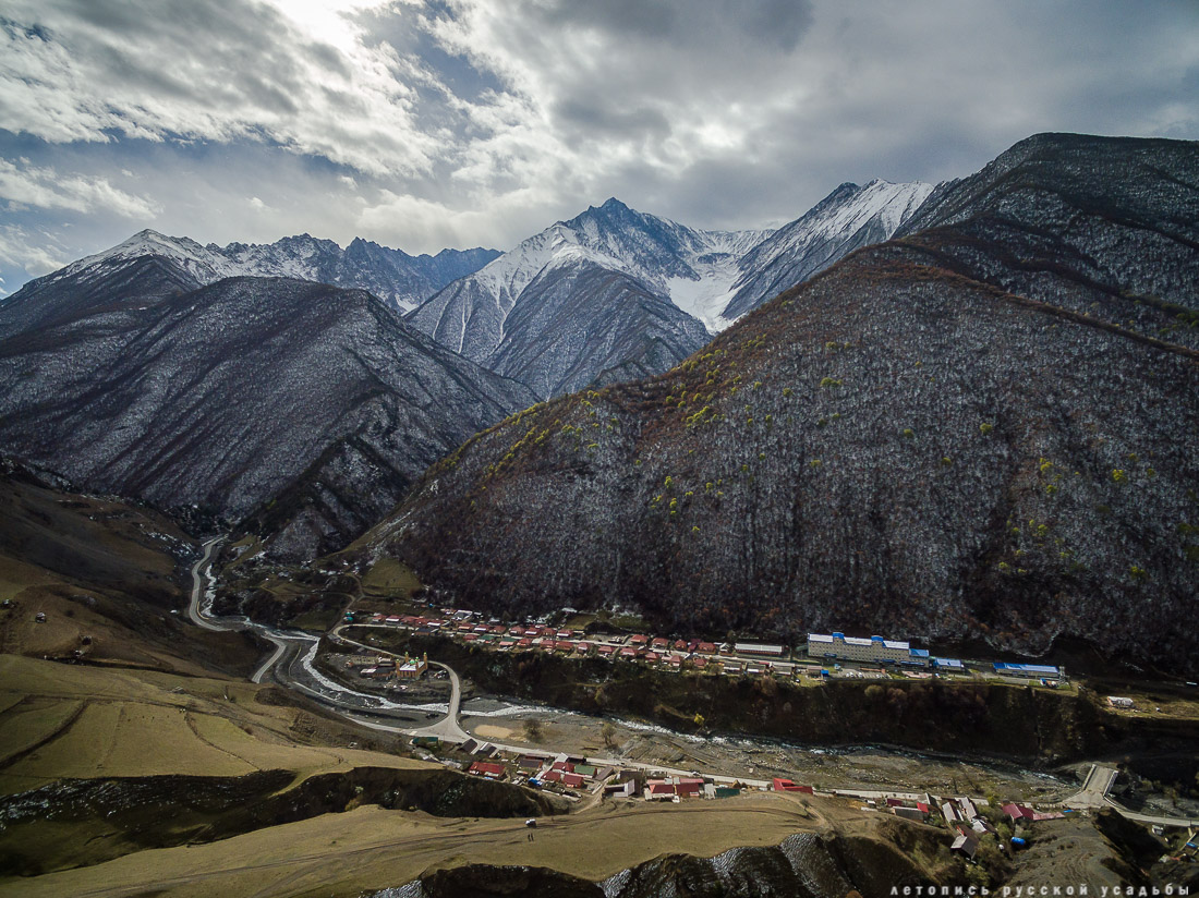башенный комплекс Эрзи, Ингушетия, Джейрахский район, фотографии с дрона