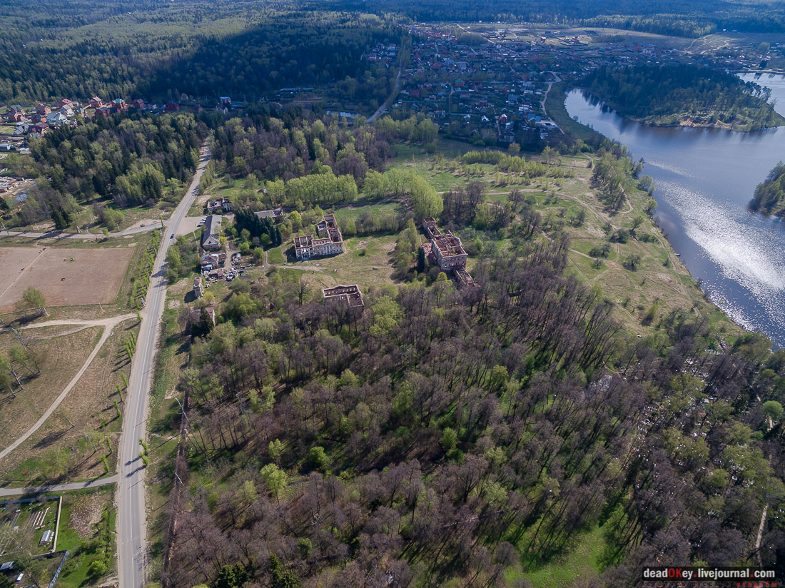 усадьба Гребнево, обрушился главный дом, снимки с квадрокоптера