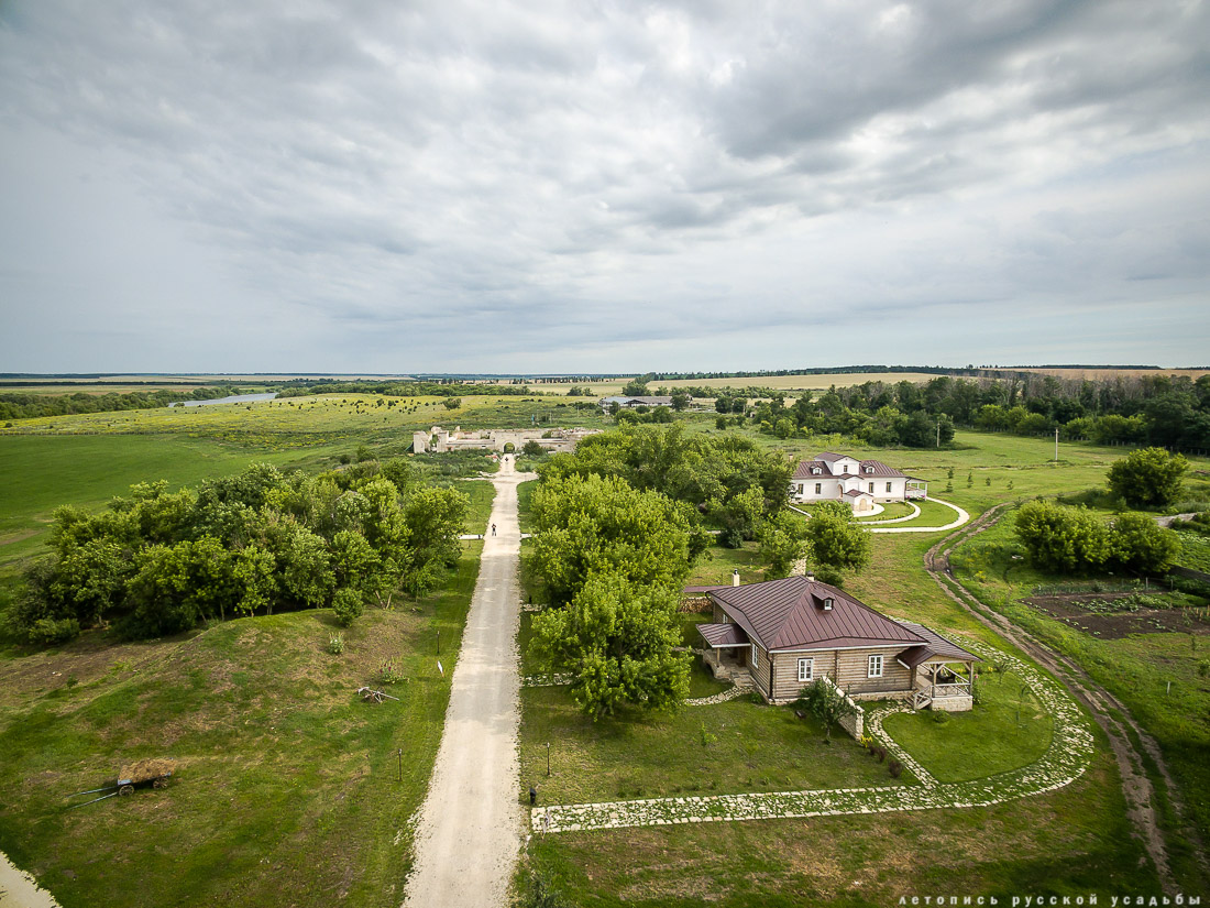 усадьба Скорняково-Архангельское в квадрокоптера. Усадьба на Дону.