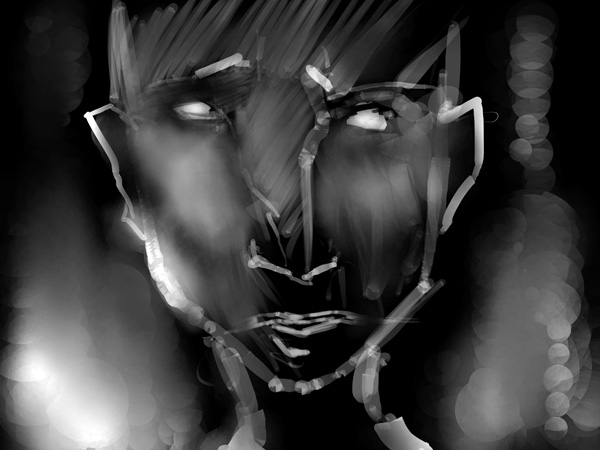 Expressionless.