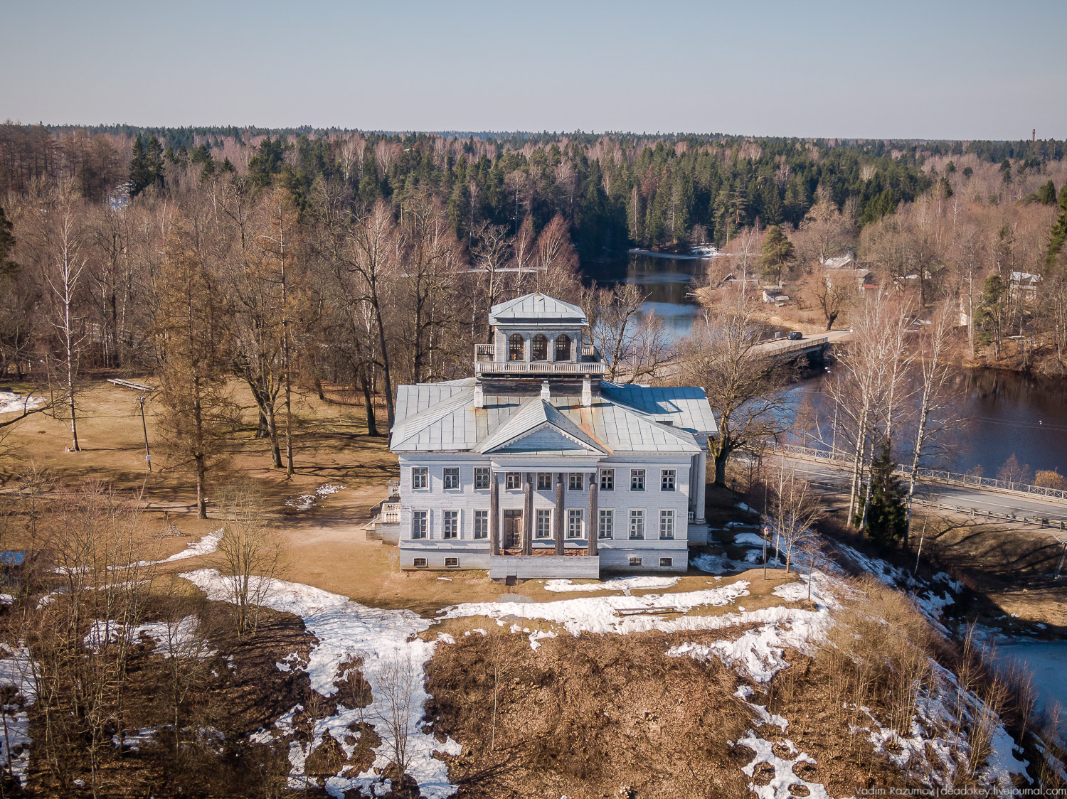 усадьба Рождествено с дрона, Ленинградская область