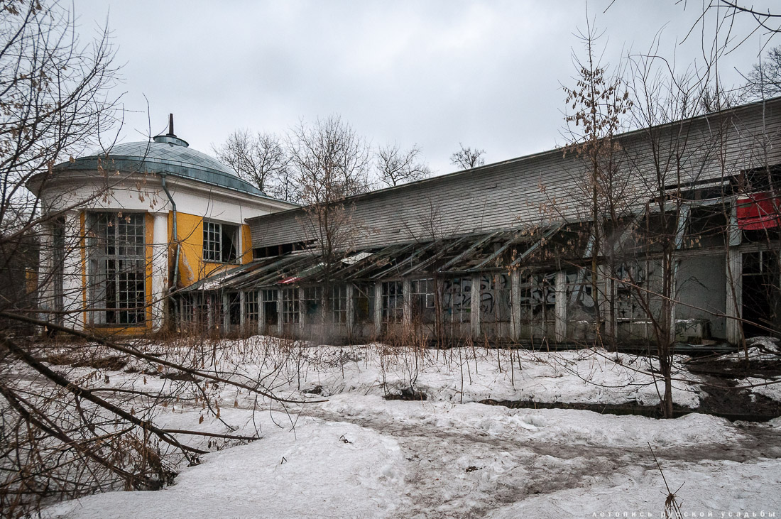 Усадьба Покровское-Стрешнево, интерьеры главного дома, пожар в оранжерее