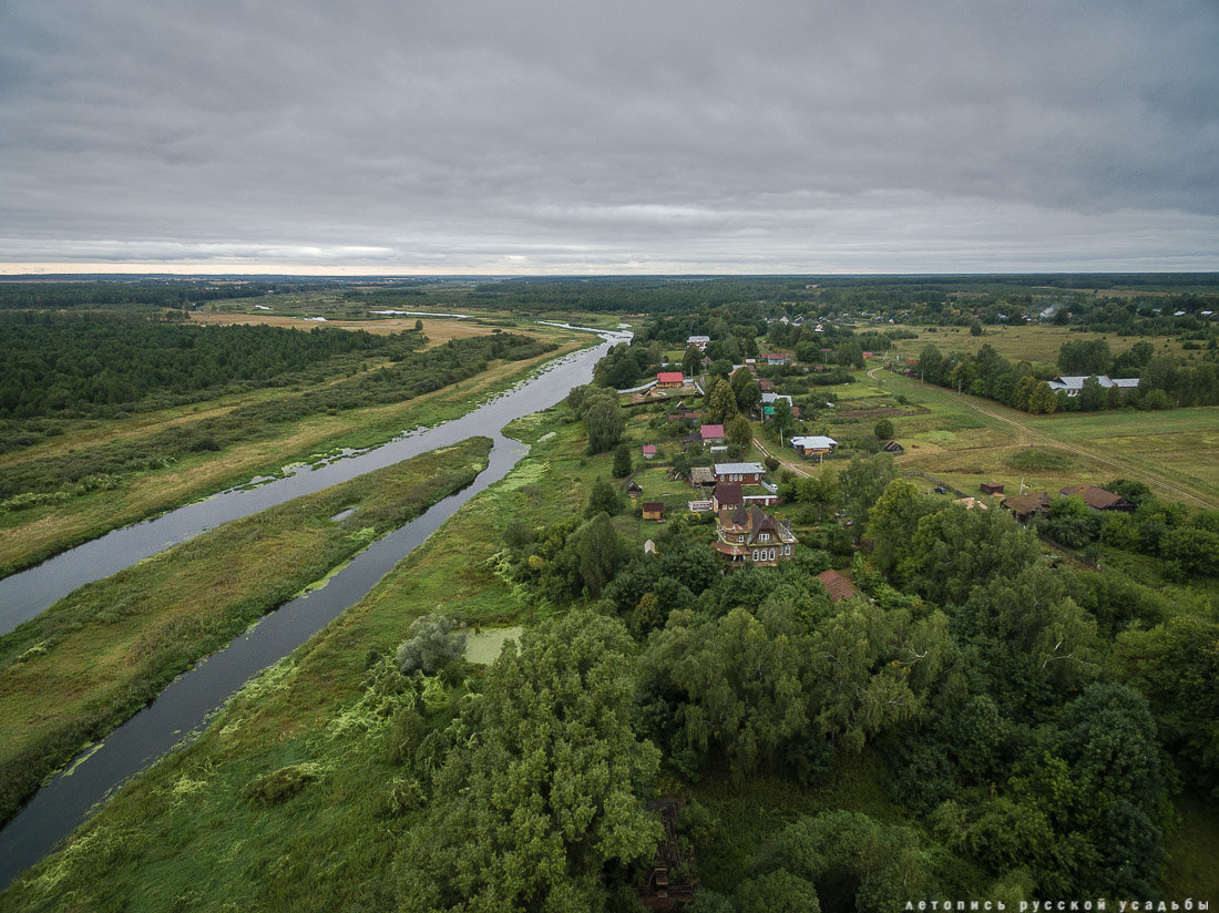 усадьба Меховицы с квадрокоптера, Ивановская область, продается усадьба, дом