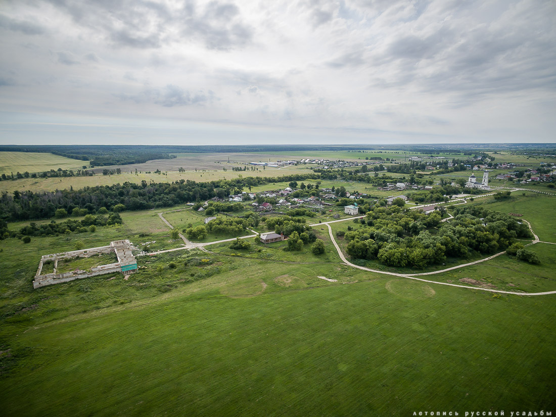 усадьба Скорняково-Архангельское в квадрокоптера. Усадьба на Дону.