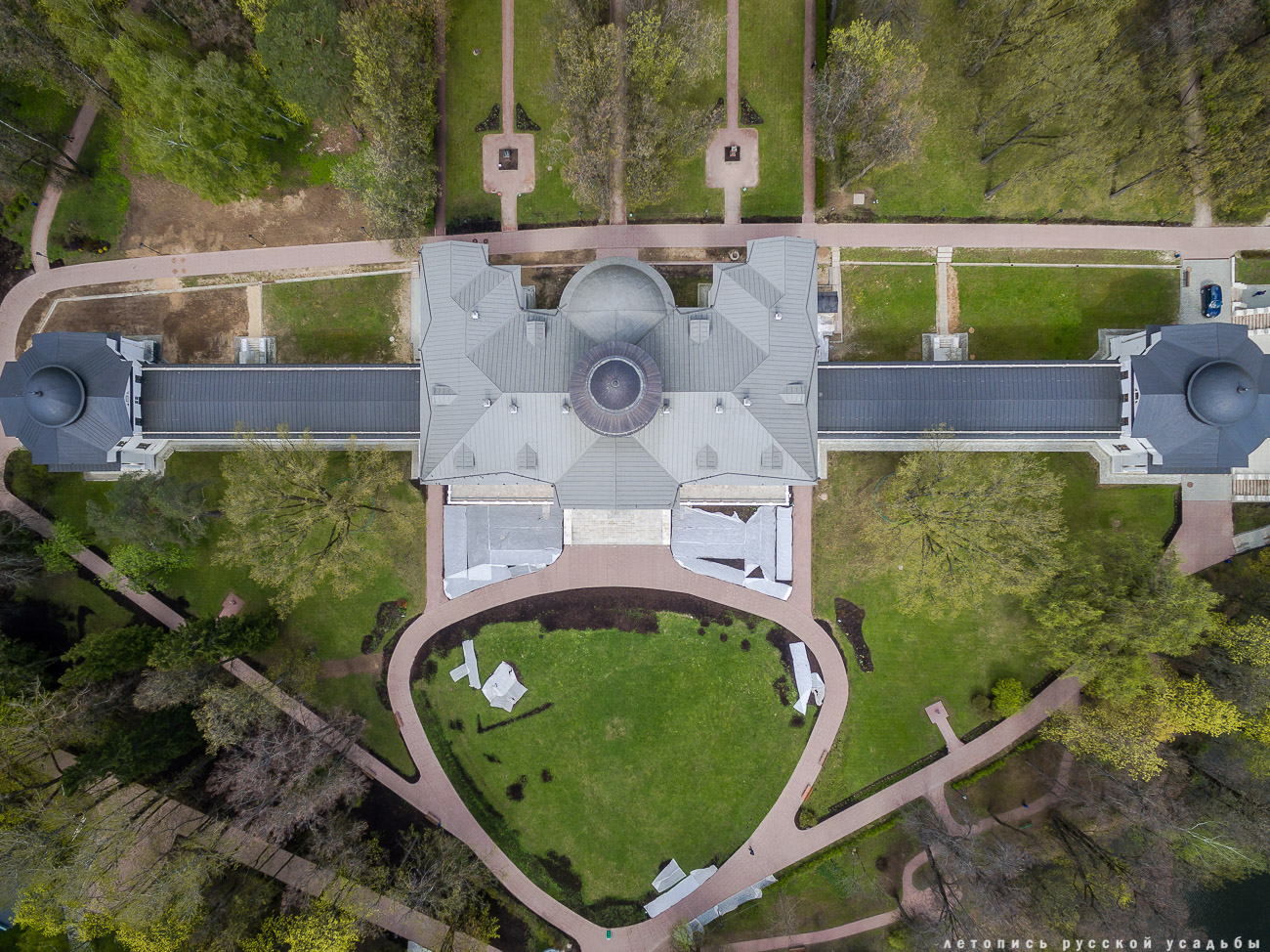 усадьба Остафьево с квадрокоптера, с дрона, аэросъемка