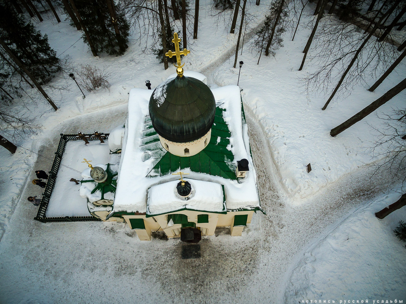 усадьба Абрамцево с квадрокоптера, дрона