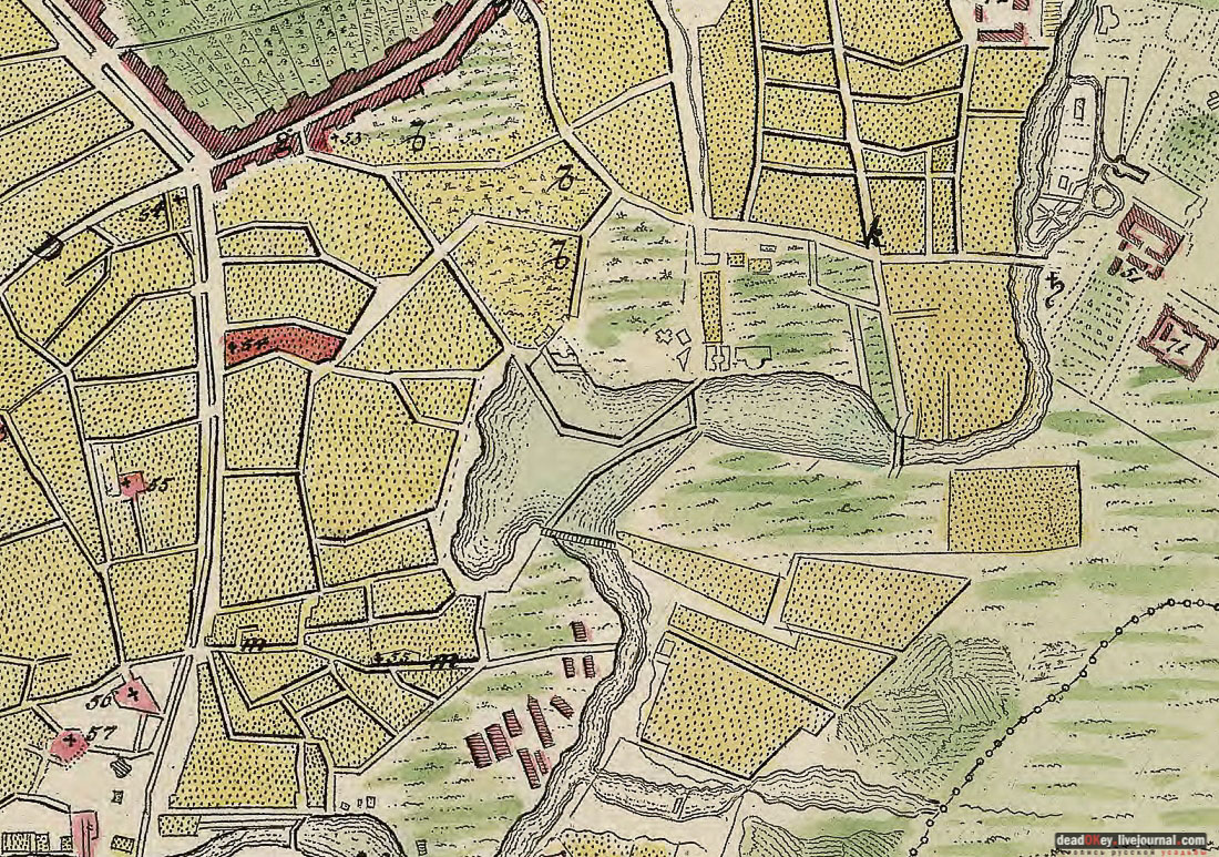 карта, Немецкая слобода, Басманный район, Москва, Яуза, усадьба Разумовского на Гороховом поле (г. Москва, ул. Казакова, д.18)