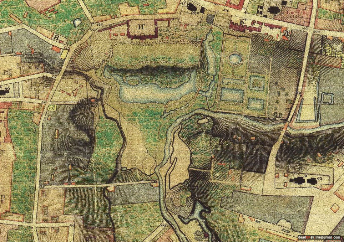 карта, Немецкая слобода, Басманный район, Москва, Яуза, усадьба Разумовского на Гороховом поле (г. Москва, ул. Казакова, д.18)