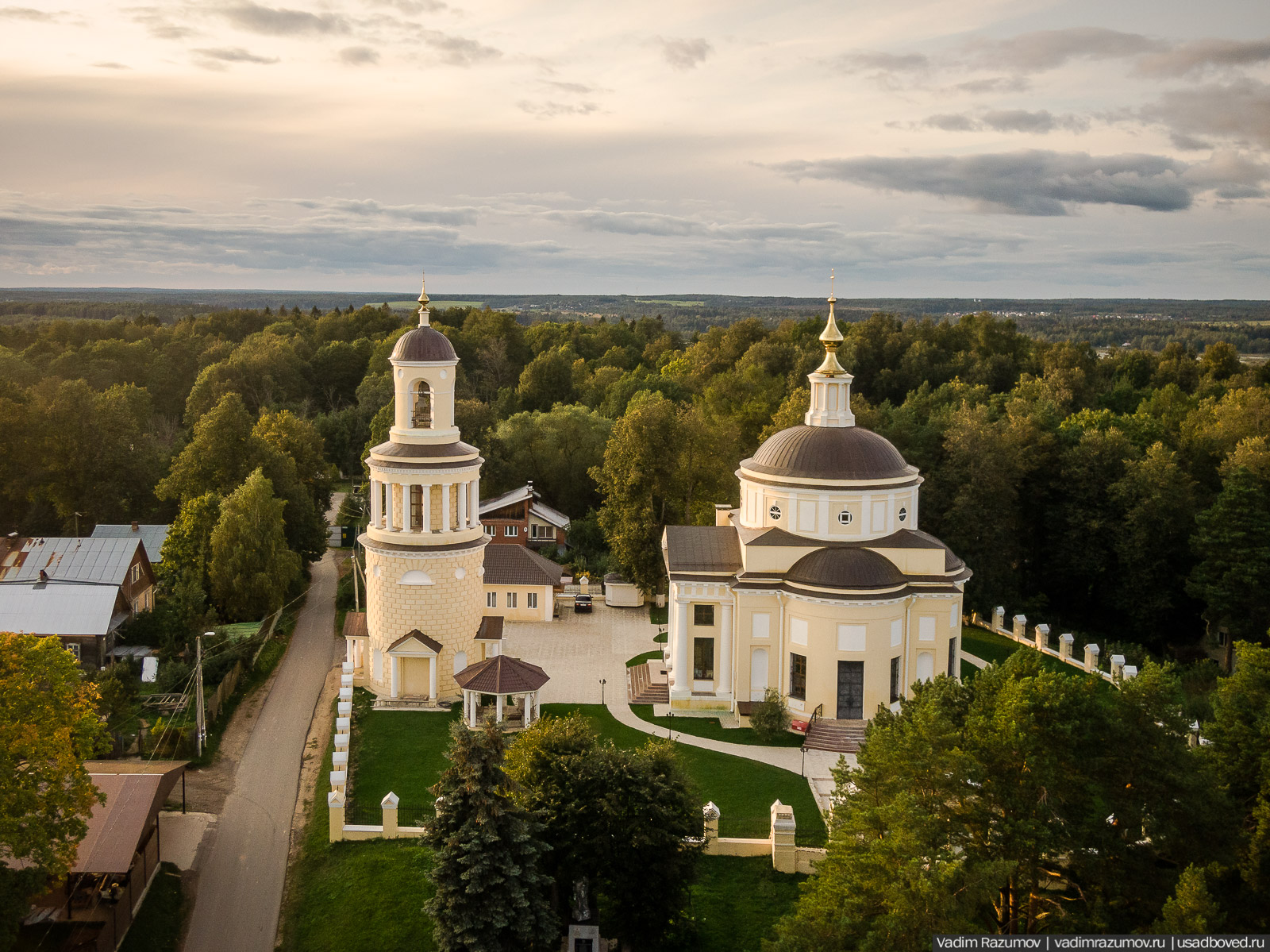 усадьба Никольское-Гагарино с дрона, Рузский район, Московская область