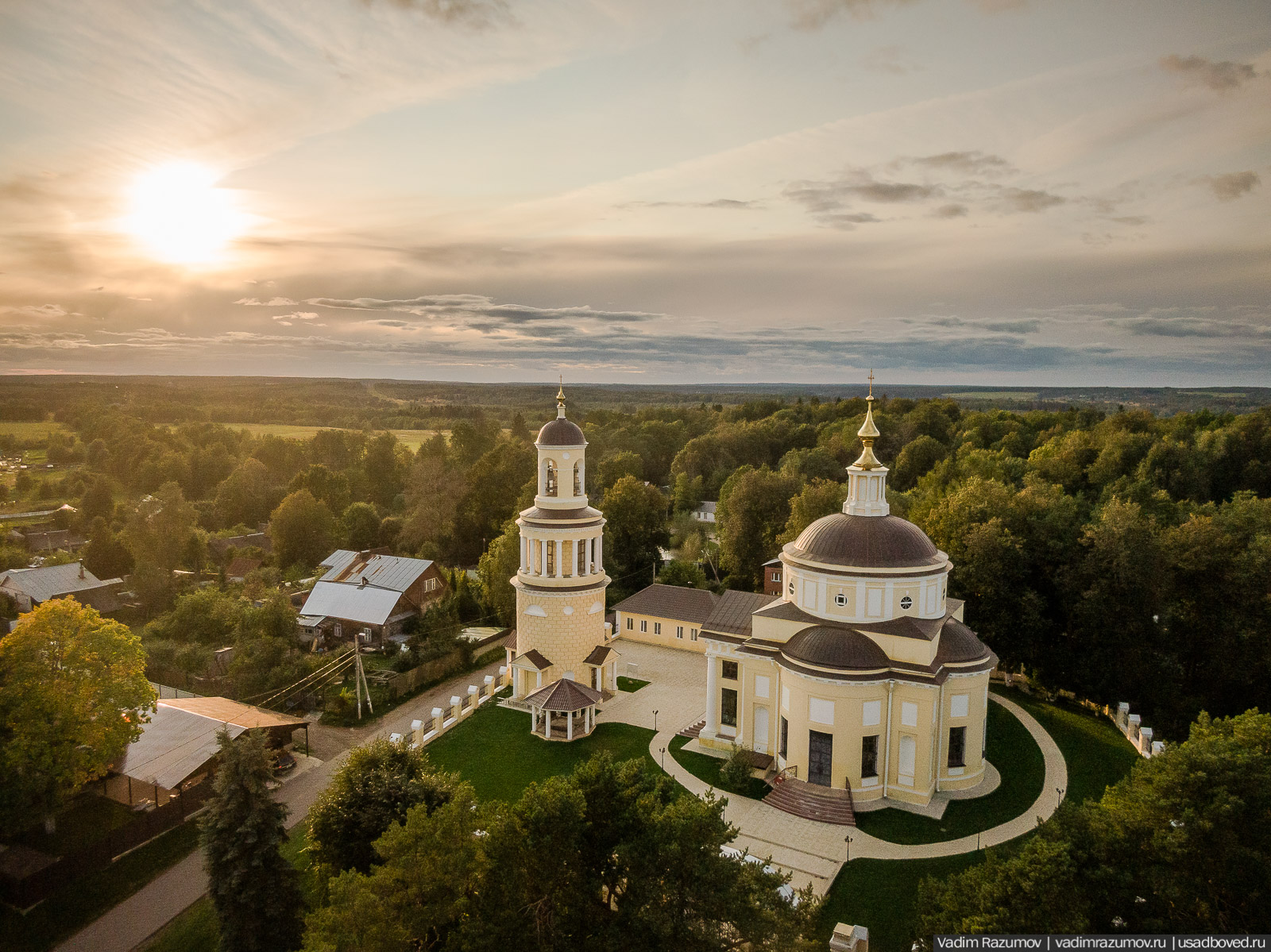 усадьба Никольское-Гагарино с дрона, Рузский район, Московская область