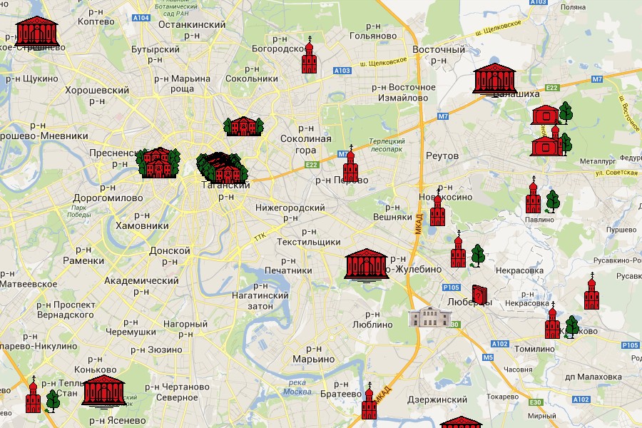 карта усадеб России