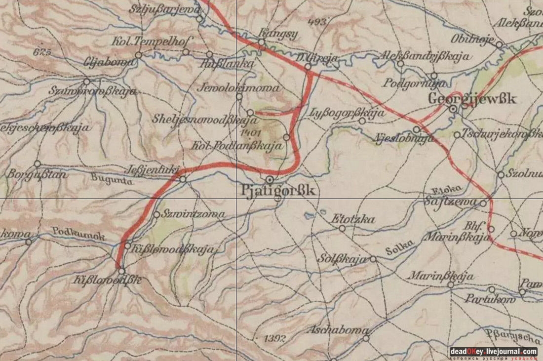 Карта Пятигорска