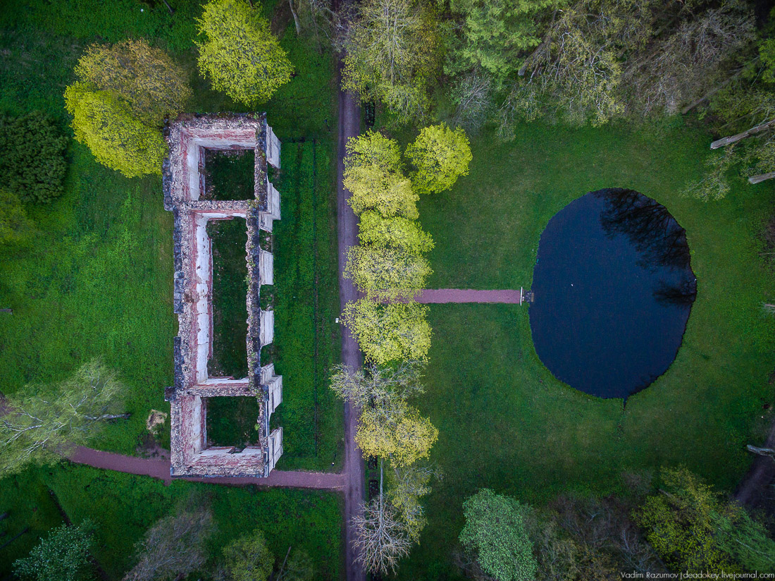 Гатчинский дворец, Гатчина, с дрона и квадрокоптера