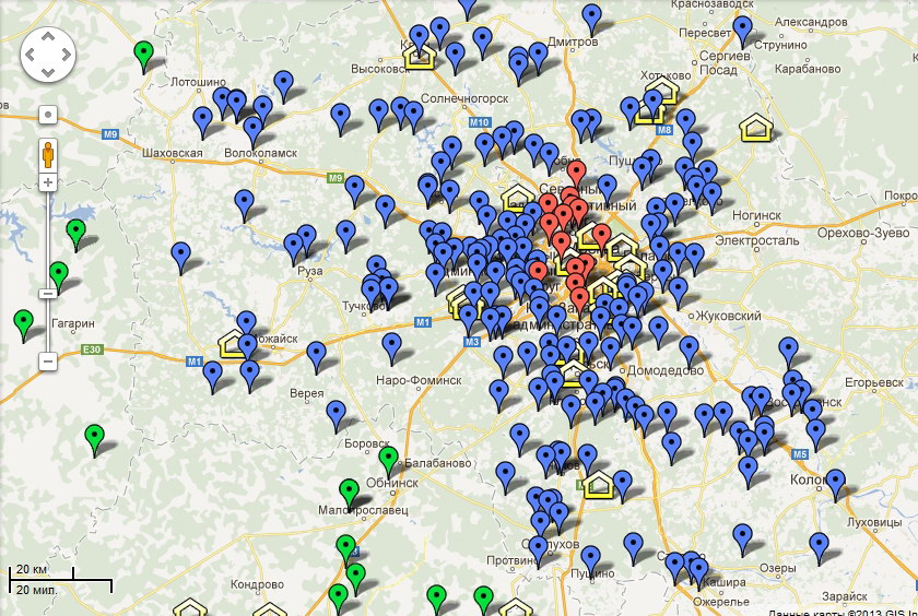 Карту усадеб России
