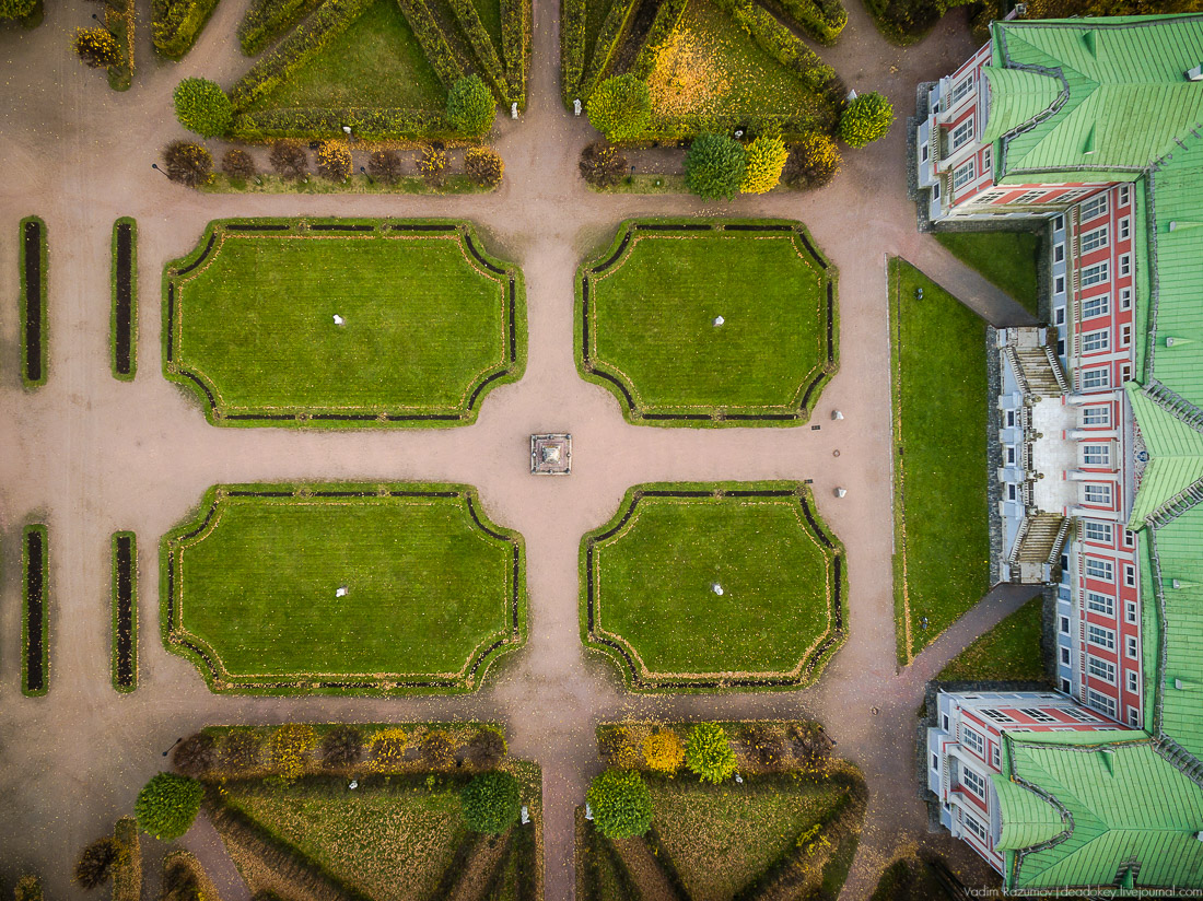 Усадьба Кусково осенью, с квадрокоптера, г. Москва