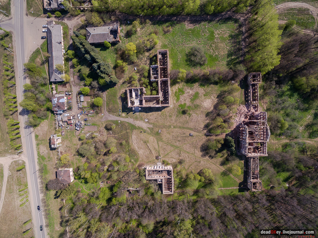 усадьба Гребнево, обрушился главный дом, снимки с квадрокоптера