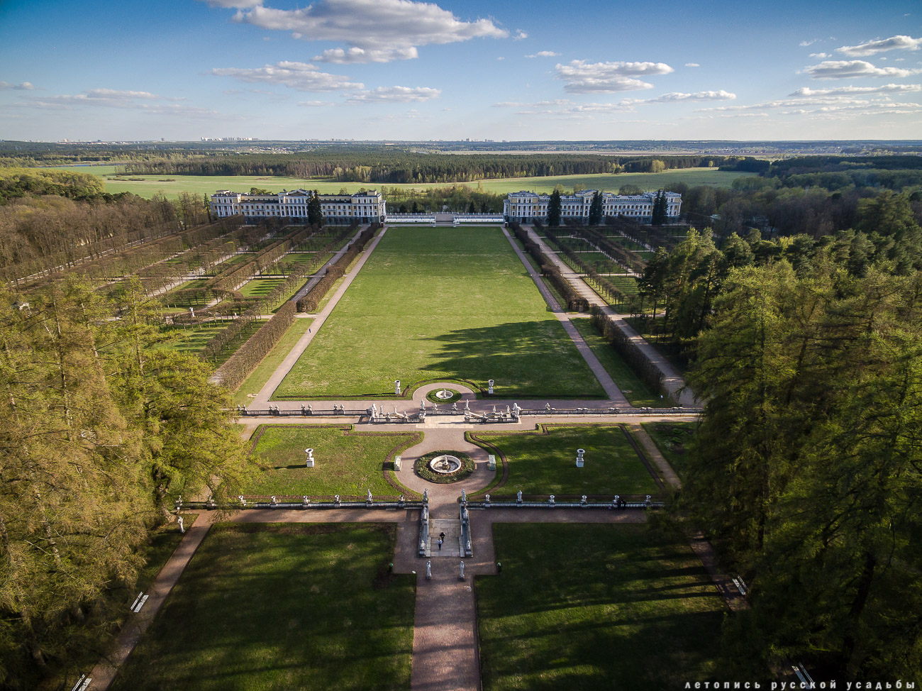 усадьба Архангельское с квадрокоптера (аэросъемка с дрона)