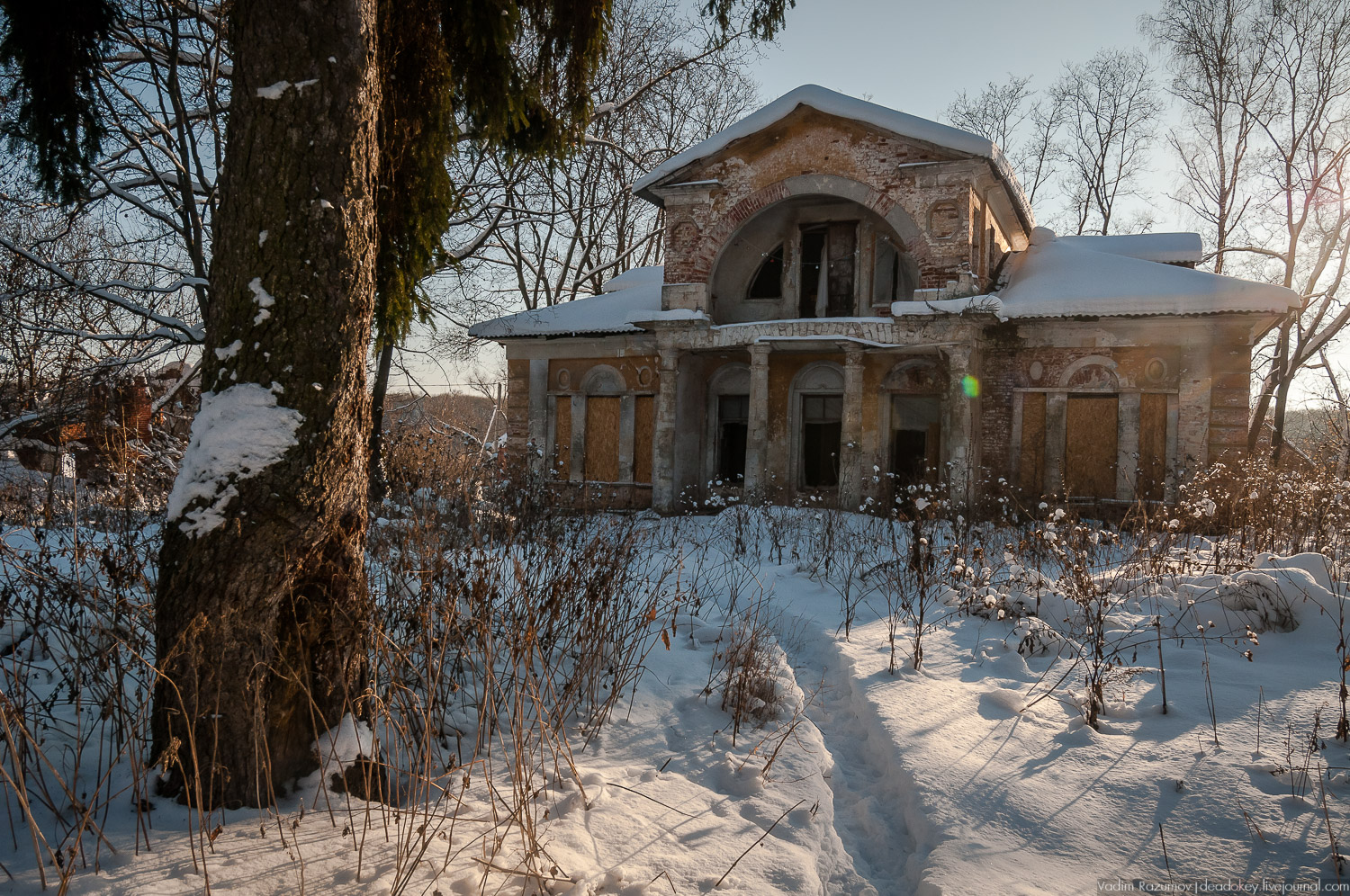 усадьба Ляхово с дрона, 2019 год зима