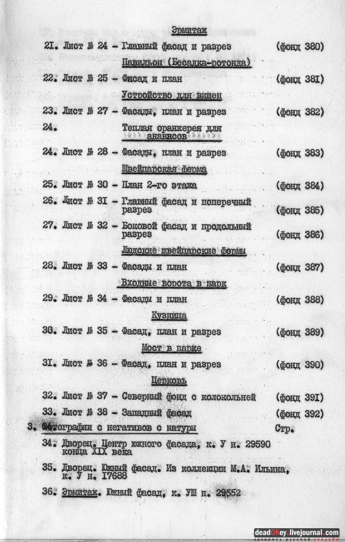 Усадьба Быково. Фотокопии с чертежей архитектора Симона Бернара 1851 год