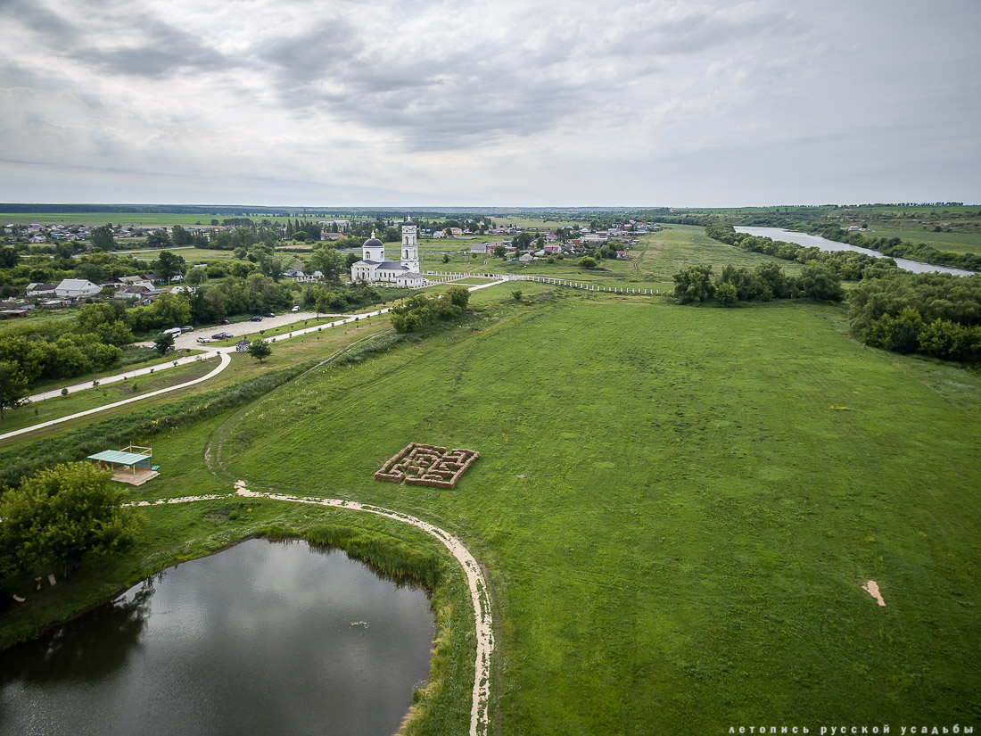 усадьба Скорняково-Архангельское в квадрокоптера. Усадьба на Дону.